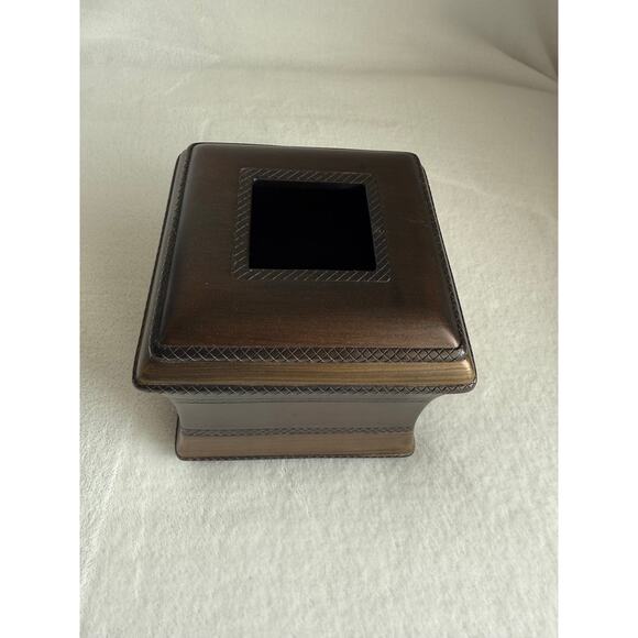 Kohls Heavy Decorative Square Tissue Box Cover Bronze Metal Luxury - Picture 2 of 8